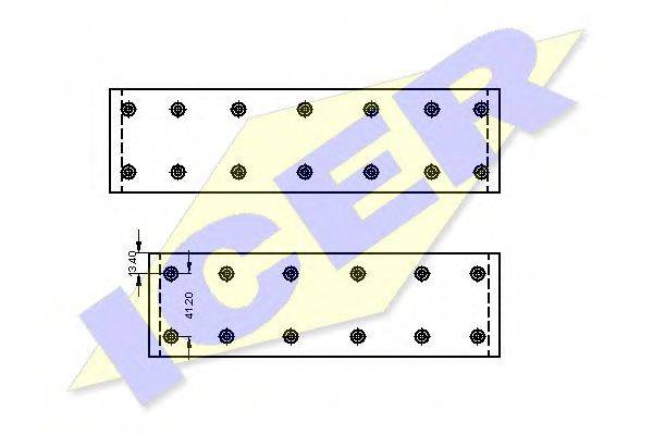 ICER 21534900 Комплект гальмівних черевиків, барабанні гальма