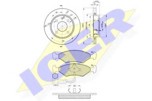 ICER 304101064 Комплект гальм, дисковий гальмівний механізм