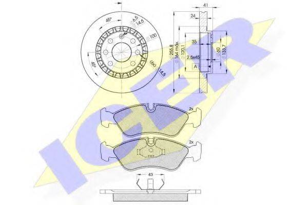 ICER 307589042 Комплект гальм, дисковий гальмівний механізм