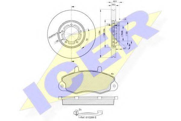 ICER 308965610 Комплект гальм, дисковий гальмівний механізм