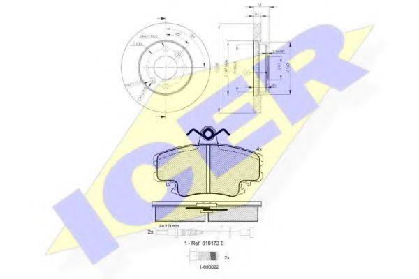 ICER 309936572 Комплект гальм, дисковий гальмівний механізм