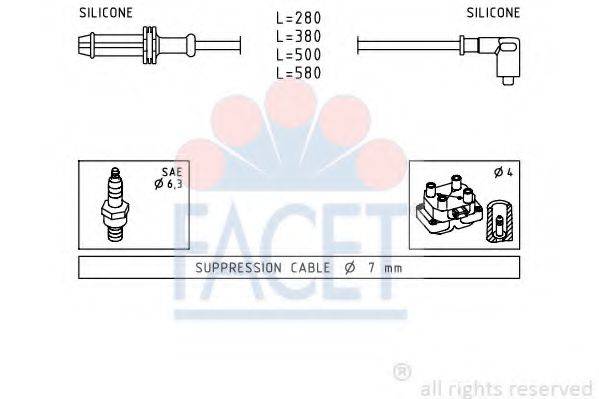 FACET 49374 Комплект дротів запалювання