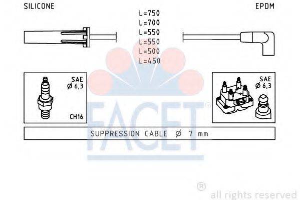 FACET 49343 Комплект дротів запалювання