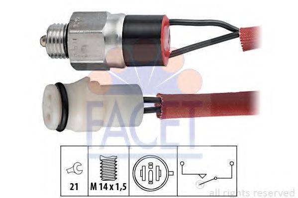 FACET 76159 Вимикач, фара заднього ходу