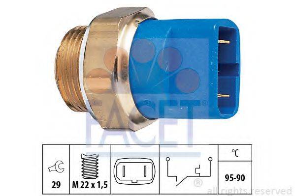 FACET 75032 Термивимикач, вентилятор радіатора