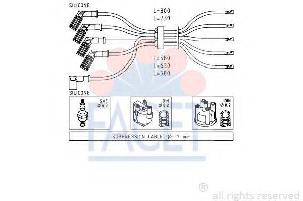 FACET 48716 Комплект дротів запалювання