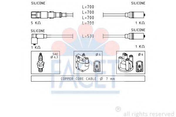 FACET 49551 Комплект дротів запалювання