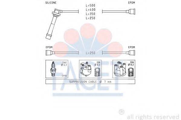 FACET 47004 Комплект дротів запалювання