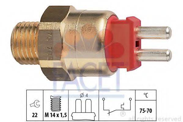 FACET 75286 Термивимикач, вентилятор радіатора
