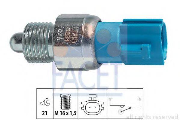 FACET 76231 Вимикач, фара заднього ходу