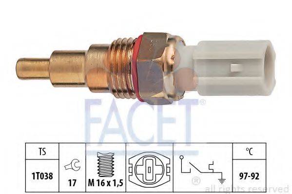 FACET 75189 Термивимикач, вентилятор радіатора