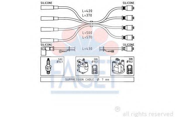 FACET 48619 Комплект дротів запалювання