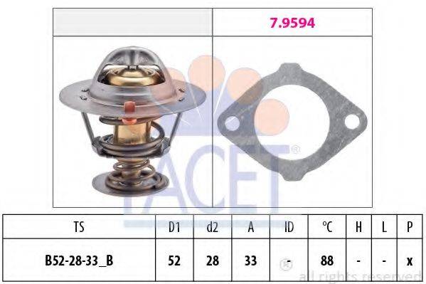 FACET 78387 Термостат, охолоджуюча рідина