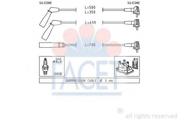 FACET 49393 Комплект дротів запалювання