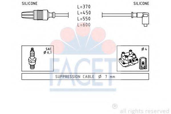 FACET 48676 Комплект дротів запалювання