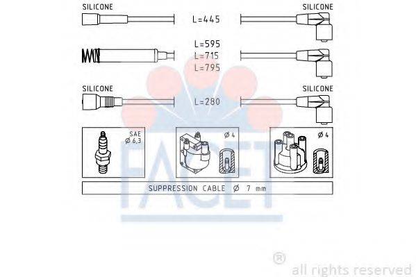 FACET 48956 Комплект дротів запалювання