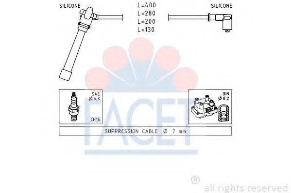 FACET 49504 Комплект дротів запалювання