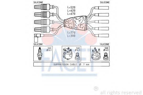 FACET 48499 Комплект дротів запалювання