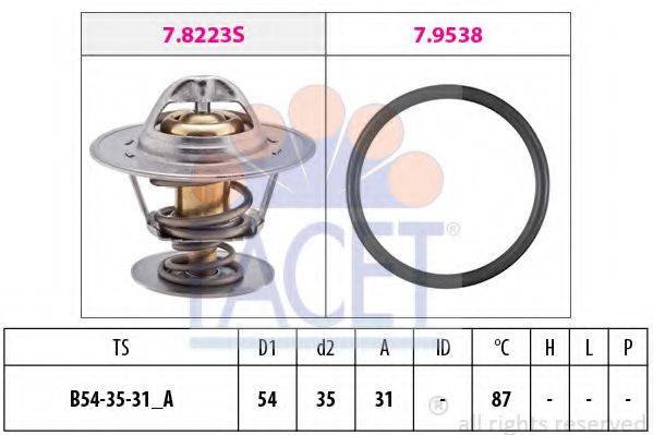 FACET 78434 Термостат, охолоджуюча рідина