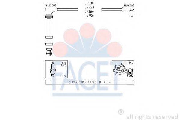 FACET 49503 Комплект дротів запалювання