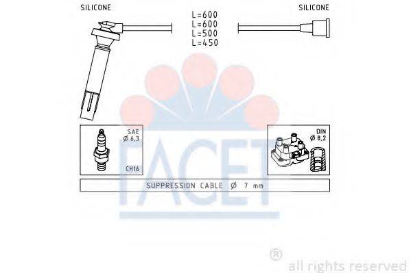 FACET 47100 Комплект дротів запалювання