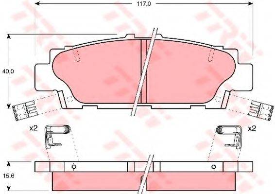 TRW GDB1257 Комплект гальмівних колодок, дискове гальмо