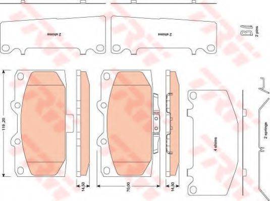 TRW GDB3470 Комплект гальмівних колодок, дискове гальмо