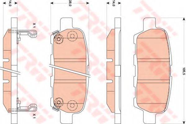 TRW GDB3507 Комплект гальмівних колодок, дискове гальмо