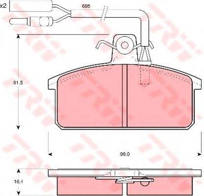 TRW GDB417 Комплект гальмівних колодок, дискове гальмо