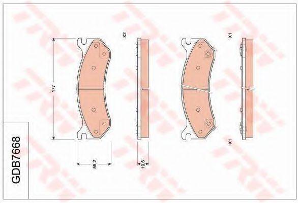 TRW GDB7668 Комплект гальмівних колодок, дискове гальмо