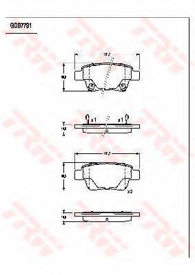 TRW GDB7791 Комплект гальмівних колодок, дискове гальмо