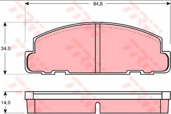 TRW GDB888 Комплект гальмівних колодок, дискове гальмо