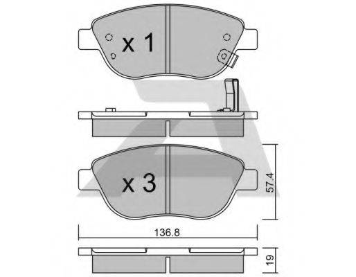 AISIN BPOP1007 Комплект гальмівних колодок, дискове гальмо