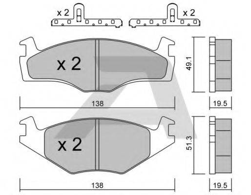 AISIN BPVW1007 Комплект гальмівних колодок, дискове гальмо