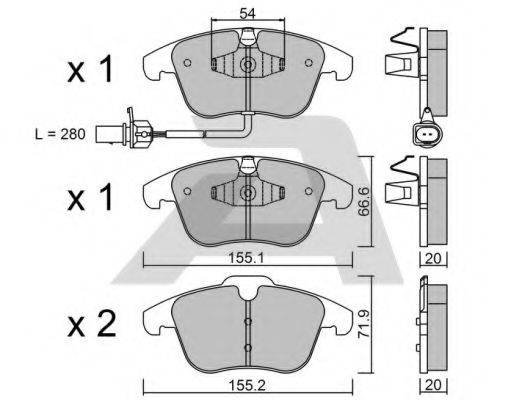 AISIN BPVW1021 Комплект гальмівних колодок, дискове гальмо