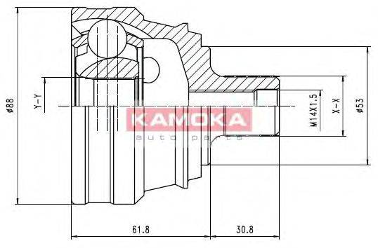 KAMOKA 6276 Шарнірний комплект, приводний вал