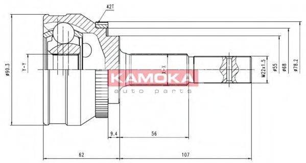 KAMOKA 6538 Шарнірний комплект, приводний вал