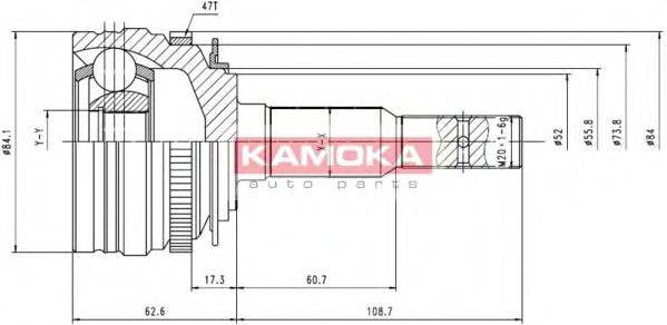 KAMOKA 6746 Шарнірний комплект, приводний вал