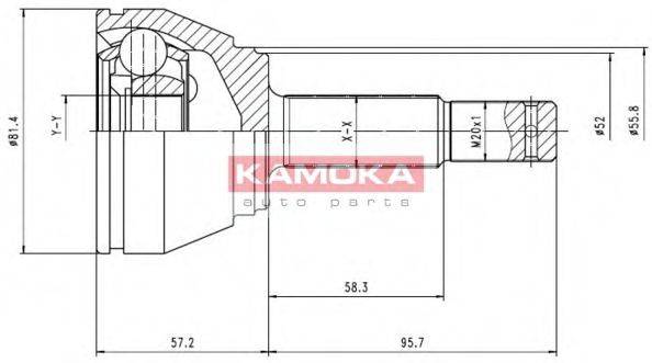 KAMOKA 6804 Шарнірний комплект, приводний вал