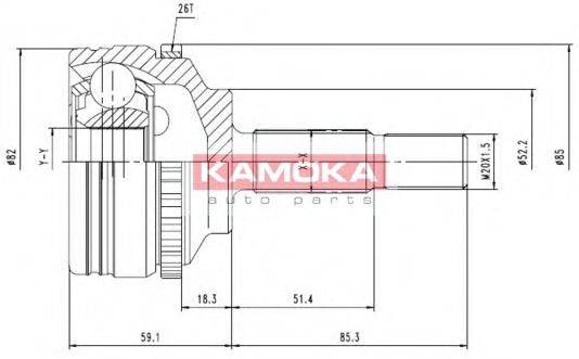 KAMOKA 7140 Шарнірний комплект, приводний вал