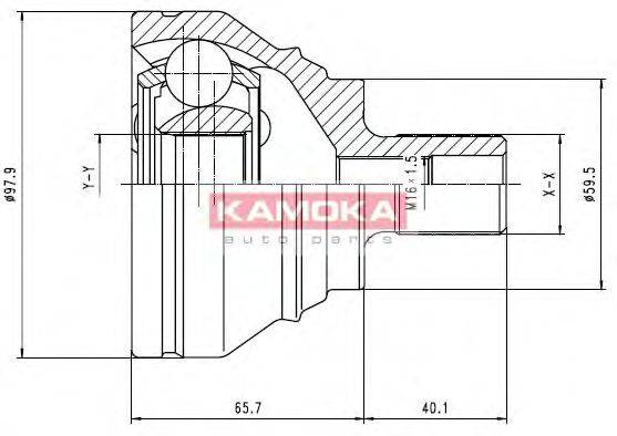 KAMOKA 7274 Шарнірний комплект, приводний вал