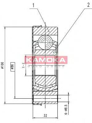 KAMOKA 8094 Шарнірний комплект, приводний вал