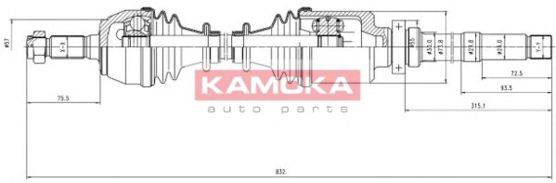 KAMOKA CT1138953 Приводний вал