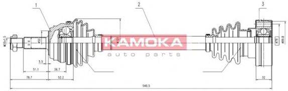 KAMOKA VW1138919 Приводний вал