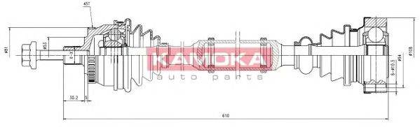 KAMOKA VW1138923A Приводний вал