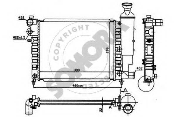 SOMORA 050240 Радіатор, охолодження двигуна