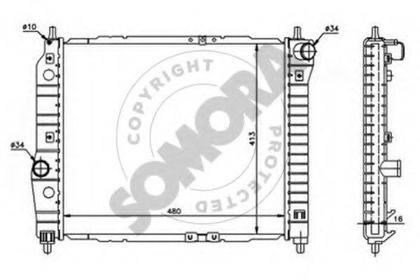 SOMORA 061140 Радіатор, охолодження двигуна