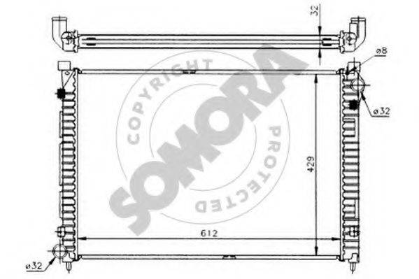 SOMORA 150140 Радіатор, охолодження двигуна