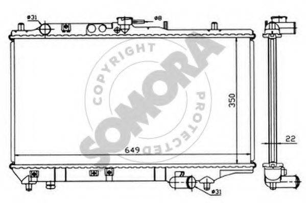 SOMORA 164140 Радіатор, охолодження двигуна