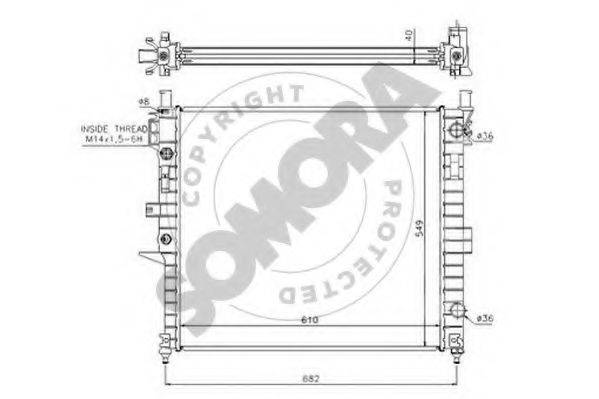 SOMORA 170040 Радіатор, охолодження двигуна